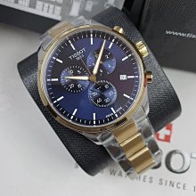 現貨TISSOT Chrono XL 藍色面錶盤 啞光銀色不鏽鋼錶帶 石英 三眼計時 男士手錶 T1166171104700 歷史價格詳細信息
