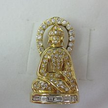 **二手** 750 / 18K黃K金 佛像墜子 天然真鑽約45顆 紅寶石8顆 #6003 歷史價格詳細信息