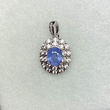 天然藍寶石1克拉輟一小藍寶作曲線白K項墜子 歷史價格詳細信息