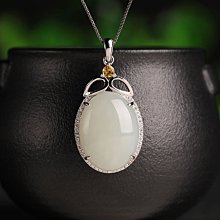 預購商品-JJ079S925純銀天然和田玉大方貴氣碧玉水滴鋯石項鍊 ~ 抗過敏 歷史價格詳細信息