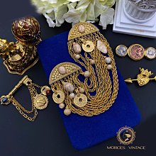 [Vintage古董首飾] - 銀色金屬亮鑽花朵胸針 別針 (現貨)(貨號:056850) 歷史價格詳細信息