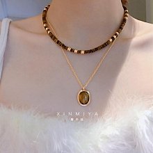 新款天然虎眼石金球青金石銀球串珠項鍊輕奢小眾設計高級感時尚感 歷史價格詳細信息