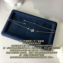 S925銀蝴蝶銀項鏈女冷淡風鎖骨鏈鑲嵌莫桑鉆頸鏈仿真鉆石--鴻運飾品 歷史價格詳細信息