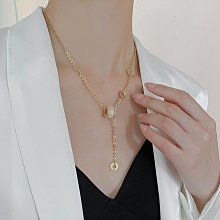 小蠻腰項鏈女款鈦鋼鎖骨鏈輕奢小眾設計感2023年新款高級圈圈配飾 歷史價格詳細信息