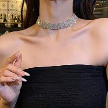 歐美性感 choker 鏤空閃耀蕾絲亮片網紗 頸鍊項圈鎖骨鏈短項鍊-kiret 歷史價格詳細信息