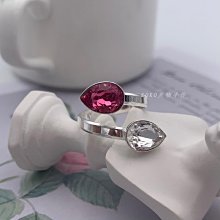 *Ko Ko 手作 & 精選* 施華洛世奇水滴型水晶鑽可調節戒指(紫羅蘭)/時尚/簡約/輕奢/個性/氣質 歷史價格詳細信息