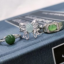 英國帶回古董海外迴流天然翡翠玉石玫瑰花朵925純銀戒指指環古董古物 歷史價格詳細信息
