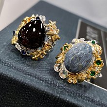 英國帶回英國HARRODS天然藍寶石戒指花朵復古活口戒托純銀戒指 歷史價格詳細信息