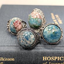 巨大顆❤️ 英國帶回古董天然原礦藍紋石戒指銀鑲嵌老礦戒指男女通用活圈 歷史價格詳細信息