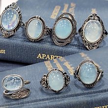 天然海藍寶戒指S925銀女飾主石4 6  潮流-哈囉好物 歷史價格詳細信息