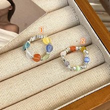 【個性戒指】彩色方磚霸氣戒指流行手飾品戒指女生指環戒子 歷史價格詳細信息