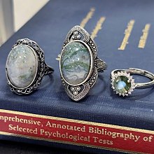 英國帶回古董海外迴流天然翡翠玉石玫瑰花朵925純銀戒指指環古董古物 歷史價格詳細信息