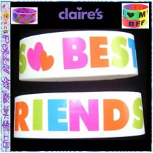 ☆POLLY媽☆歐美claire's情人GIRLFRIEND BOYFRIEND桃紅色、黑色矽膠手環一對 歷史價格詳細信息