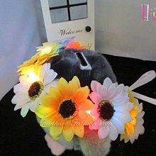 ☆[Hankaro]☆ 歐美新款派對LED閃光雛菊花朵花環花圈髮飾 歷史價格詳細信息