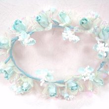 B. & W. world *美美的花飾*水藍色或淺粉色、白色迷你閃亮小玫瑰***小可愛花圈*** 歷史價格詳細信息