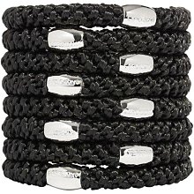 美國 L. Erickson 彈力髮圈-Black Metallic 粗款髮圈 分裝5入 不咬髮＊潔西小舖＊ 歷史價格詳細信息