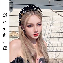 Dark.Q WB原創秋冬薄細羊羔絨貝雷帽 側折不規則流蘇串珠畫家帽 歷史價格詳細信息