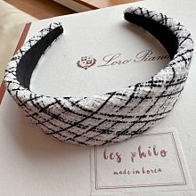 Les Philo韓國選物小香毛呢寬版髮箍，黑色/白色 價格比較,價格查詢,歷史價格詳細信息