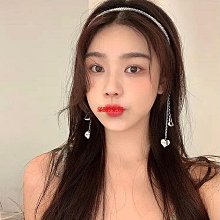 金屬愛心流蘇鏈條耳環女 靈動耳扣 顯瘦 小衆不規則圓圈設計耳圈 超仙氣質閃亮耳墜 輕奢高級感垂吊耳環 韓版時尚造型耳飾品 歷史價格詳細信息