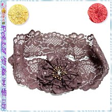 ☆POLLY媽☆歐美進口花朵鋸齒紋緹花鏤空蕾絲網寬版髮帶~深咖啡、象牙白 歷史價格詳細信息