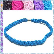 ☆POLLY媽☆歐美進口桃紅/黑色刺繡花朵緹花斜織綿布雙色交叉髮帶 歷史價格詳細信息