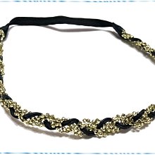 ☆POLLY媽☆歐美進口金色咖啡色串珠花朵葉片麂皮繩麻花髮帶 歷史價格詳細信息