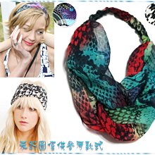 ☆POLLY媽☆歐美進口twisted turban headwrap螢光綠橘黑藍白幾何雪紡紗交叉穿繞髮帶~2色系 歷史價格詳細信息