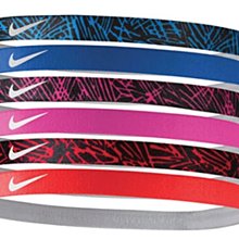 NIKE 彈性髮帶 韻律瑜珈 慢跑髮帶 運動髮帶 印花髮帶 運動頭帶 矽膠固定 6入 N0002545 歷史價格詳細信息
