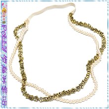 ☆POLLY媽☆歐美進口金色咖啡色串珠花朵葉片麂皮繩麻花髮帶 歷史價格詳細信息