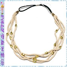 ☆POLLY媽☆歐美進口金色咖啡色串珠花朵葉片麂皮繩麻花髮帶 歷史價格詳細信息