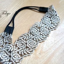 特價出清~流行飾品 金色花朵 玫瑰 繡面彈性髮帶 髮飾 價格比較,價格查詢,歷史價格詳細信息