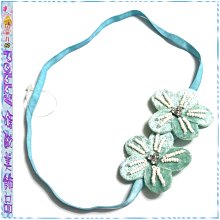 ☆POLLY媽☆歐美進口綴水鑽寶石花蝴蝶圖案植絨點點粉紅、粉藍、米白雪紡紗髮帶 歷史價格詳細信息