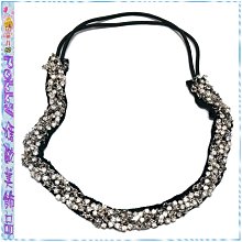 ☆POLLY媽☆歐美進口抓鑽金色銀管珠珠黑色網眼紗窄版髮帶 歷史價格詳細信息