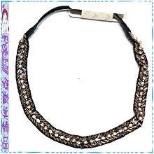 ☆POLLY媽☆歐美進口金色咖啡色串珠花朵葉片麂皮繩麻花髮帶 歷史價格詳細信息