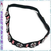 ☆POLLY媽☆歐美進口綴水鑽寶石花蝴蝶圖案植絨點點粉紅、粉藍、米白雪紡紗髮帶 歷史價格詳細信息