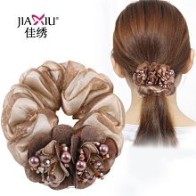 韓國耐用黑皮套簡約盤髮粗髮圈扎馬尾髮圈高彈力橡皮筋髮圈女髮飾 歷史價格詳細信息