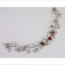 新娘頭飾創意小眾紅藍撞色細閃頭紗耳環組合裝風格寫真拍照結婚發飾 歷史價格詳細信息