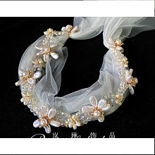 頭飾新娘頭紗白色手工串珠頭珍珠結婚禮簡約時尚 歷史價格詳細信息