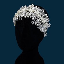 新娘頭飾 水晶珍珠壓發頭箍造型髮帶 婚紗禮服髮飾 dz076 歷史價格詳細信息