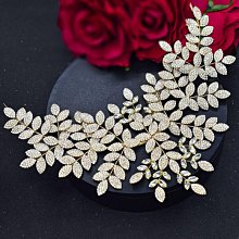 新娘髮帶手工壓發頭箍 婚紗禮服頭飾水鑽葉子花朵髮飾dz087 歷史價格詳細信息