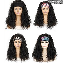 髮帶假髮頭套 外銷長捲髮deep卷假髮頭套 頭帶假髮套化纖頭套 歷史價格詳細信息