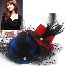 JC飾品批發*清倉款--氣質網狀紅色蝴蝶結羽毛造型帽子髮夾團購禮品贈品新娘秘書團購禮物 歷史價格詳細信息