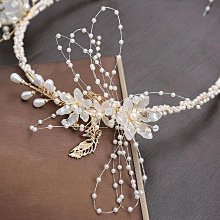 頭飾新娘頭紗白色手工串珠頭珍珠結婚禮簡約時尚 歷史價格詳細信息