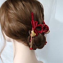 高級感紅色絲絨蝴蝶結小號髮飾抓夾女秋冬公主頭髮夾邊夾瀏海夾 歷史價格詳細信息