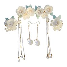 梔子花漢服頭飾全套古風髮飾女超仙髮釵簪子流蘇步搖配飾日常邊夾 歷史價格詳細信息