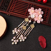 【流蘇可愛】漢服搭飾長飄帶髮飾古風日常夾子髮夾邊夾少女紅簡約森系鈴鐺套裝 歷史價格詳細信息