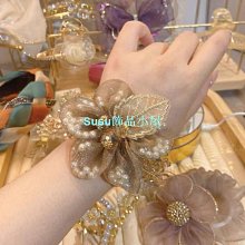 歐根紗網紗發圈高顏值水鉆蝴蝶大腸圈扎頭繩高彈力丸子頭馬尾發繩 歷史價格詳細信息