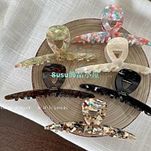 法式高級感醋酸抓夾 時尚氣質滿鑽鯊魚夾閃耀輕奢百搭盤發發抓 歷史價格詳細信息