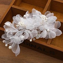 頭飾新娘頭紗白色手工串珠頭珍珠結婚禮簡約時尚 歷史價格詳細信息