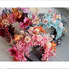 女簪花發箍頭飾民族新款仿真花髮飾天內發貨風 歷史價格詳細信息